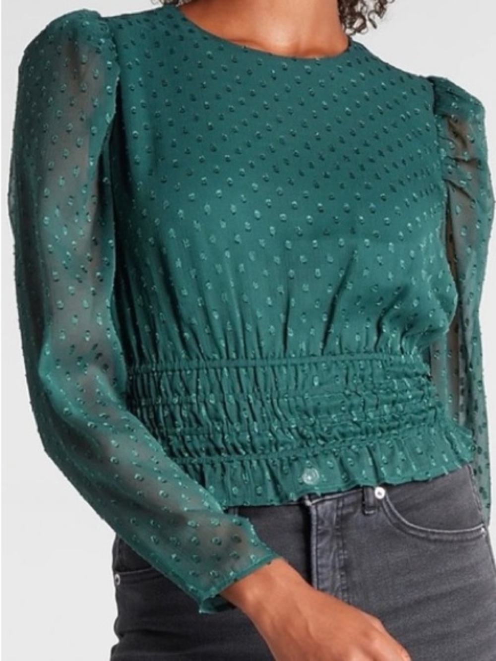 Express Swiss dot blouse. Size L.